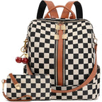Small Backpack Purse For Women Checkered Back Pack Purses Ladies Backpack Handbags With Cherry Pendant Work Travel