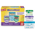 Glad Gladware Matchware Food Storage Containers With Lids, Bpa Free Reusable Plastic 20 Piece Variety Pack For Lunches, Meal Prep, And Leftovers, Leak Resistant, Microwave And Dishwasher Safe