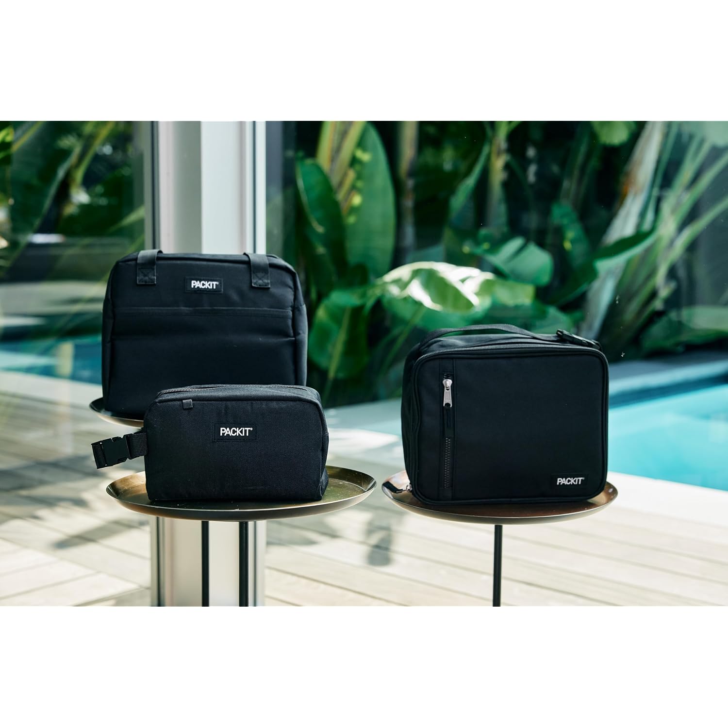 Packit Freezable Small Insulated Snack Box, Black, With Ecofreeze Technology (Built-In Ice Pack), Mini Cooler Or Small Lunch Bag, For Fresh Snacks On The Go, For Work, Gym, Or Travel