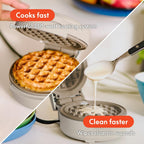 Bella Snack-N-Store Mini Waffle Maker, Evergood™ Ceramic Nonstick Coating, Cord Wrap, Ready Indicator Light & Cool Touch Handles, Stackable Design & Customizable Plates, 350 Watt, Oatmilk