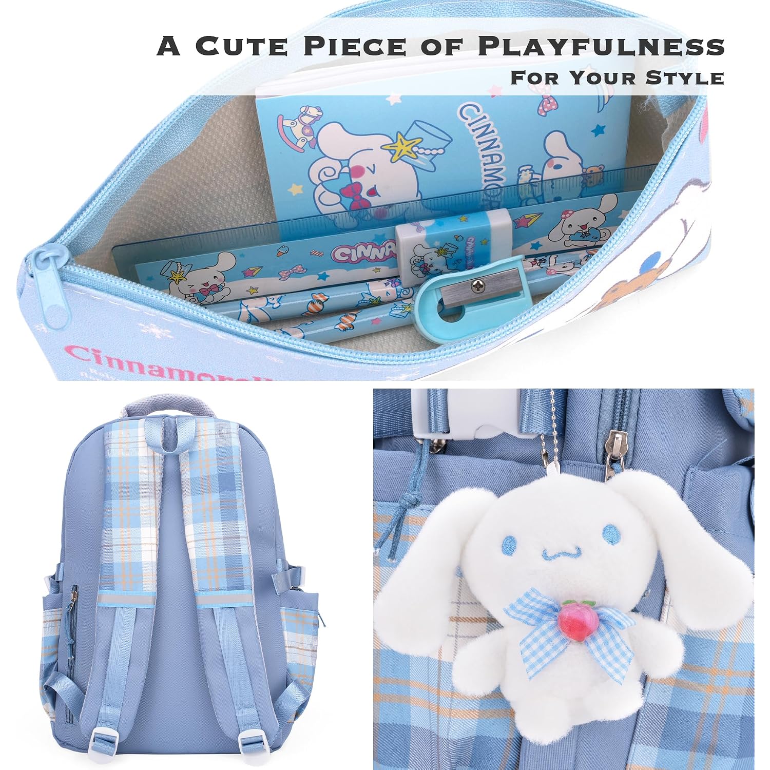 Juju Blue Kawaii Backpack - Cute Backpacks For Girls - Cute Backpack Kawaii Stuff - Backpacks For School Girls