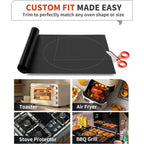Oven Liners for Bottom of Oven - 2 Pack Large Heavy Duty Oven Mats, 17"x 25" Reusable Matt Liner for Electric, Gas, Toaster Ovens & Grills, BPA & PFOA Free, Kitchen Essentials, Black