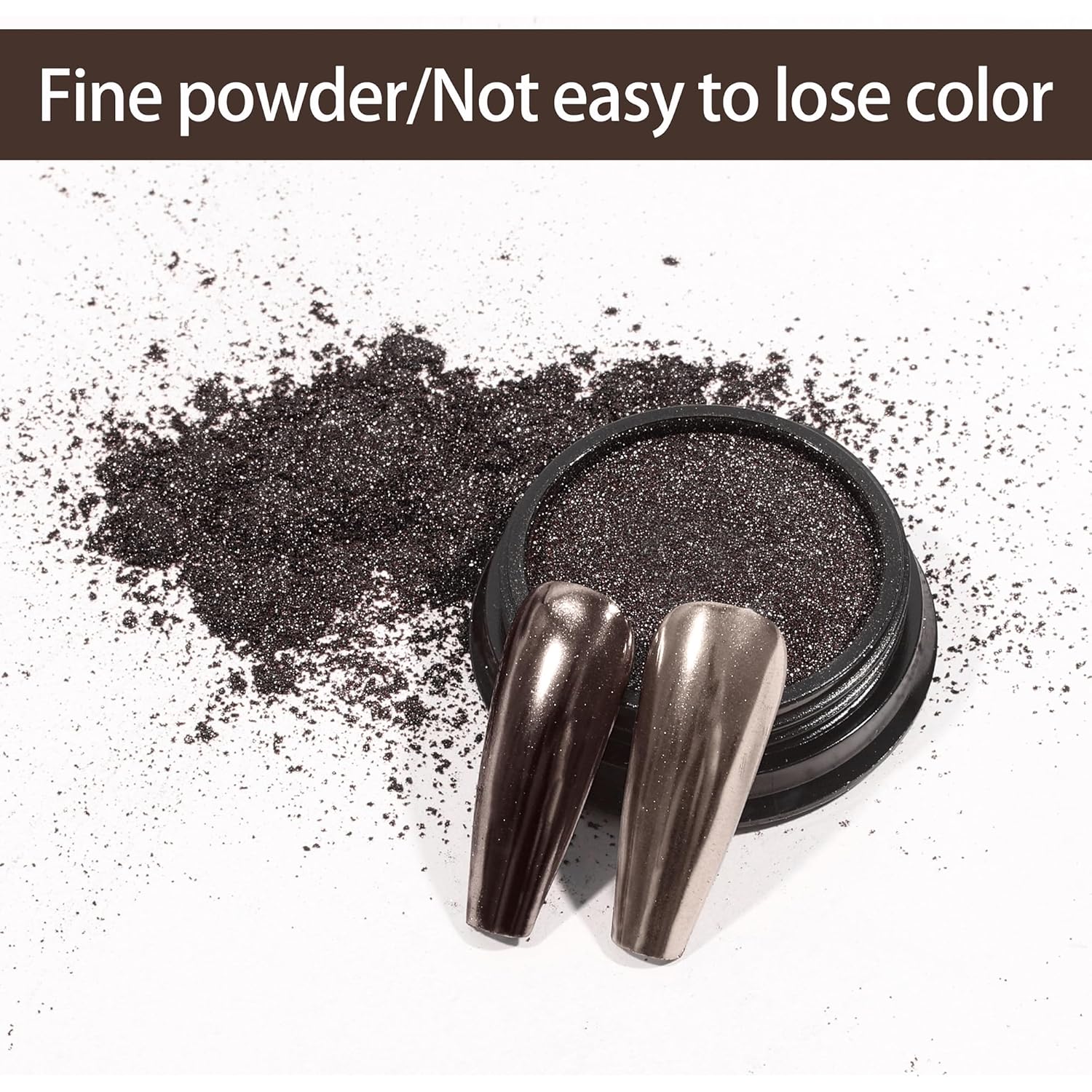 Artdone Chrome Nail Powder, Coffee Color Iridescent Aurora Powder Metallic Mirror Effect Pigment Pearlescent Mermaid Pigment Pearl Glitter Dust Kit, Nail Art Decoration, Resin Craft