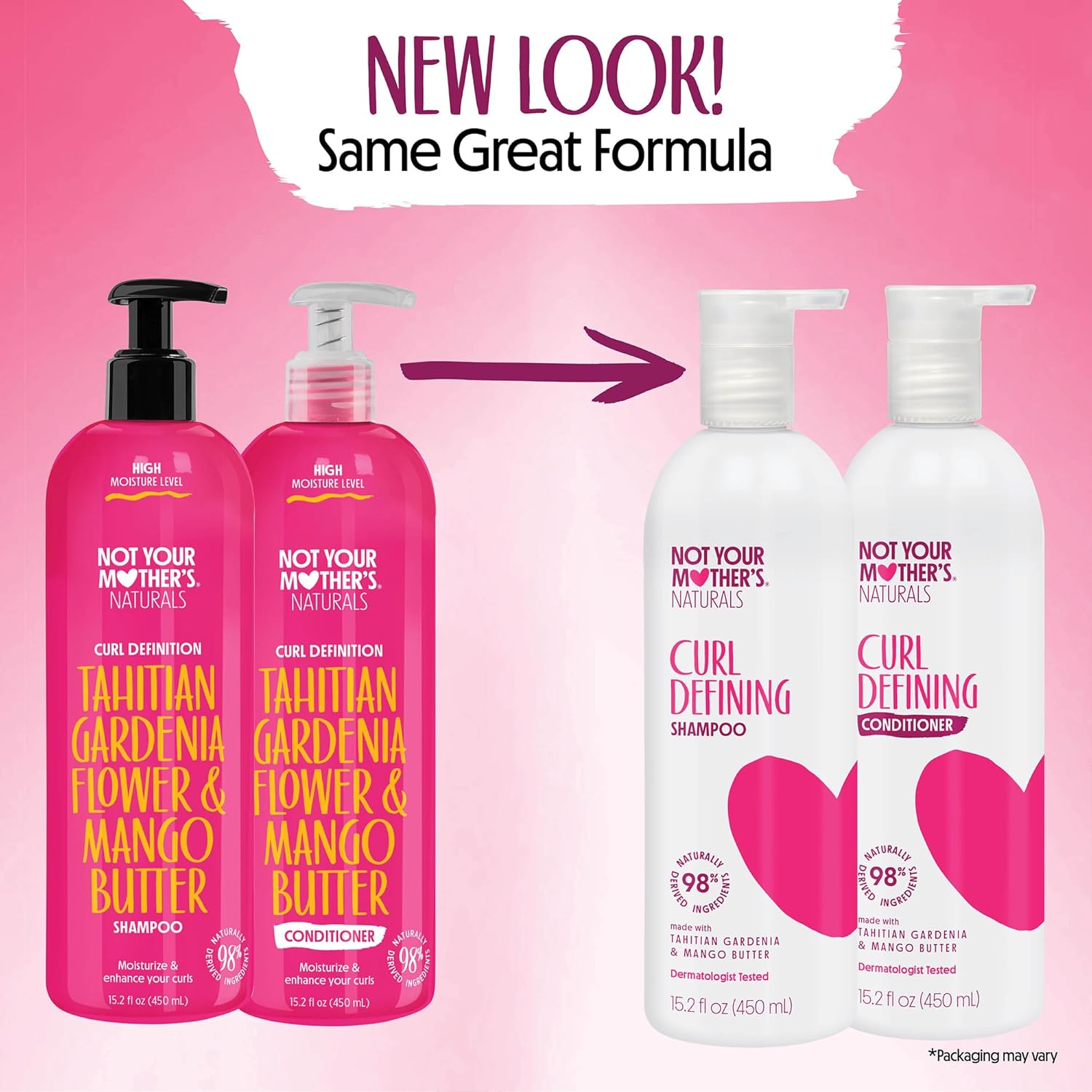 Not Your Mother's Naturals Curl Defining Shampoo and Conditioner Set - (2 Pack) 15.2 fl oz - Shampoo and Conditioner for Women with All Curl Types - Made with 98% Naturally Derived Ingredients