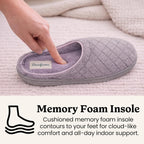 Leslie Terry Clog House Shoes With Memory Foam, Indoor Slippers With Wide Widths