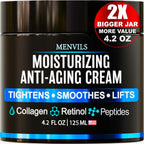Mens Face Moisturizer Cream - Anti Aging & Wrinkle Repair - After Shave Lotion For Men With Collagen, Retinol, Peptides, Jojoba Oil - Age Facial Skin Care - Lightweight Day & Night Cream - 4.2 Oz