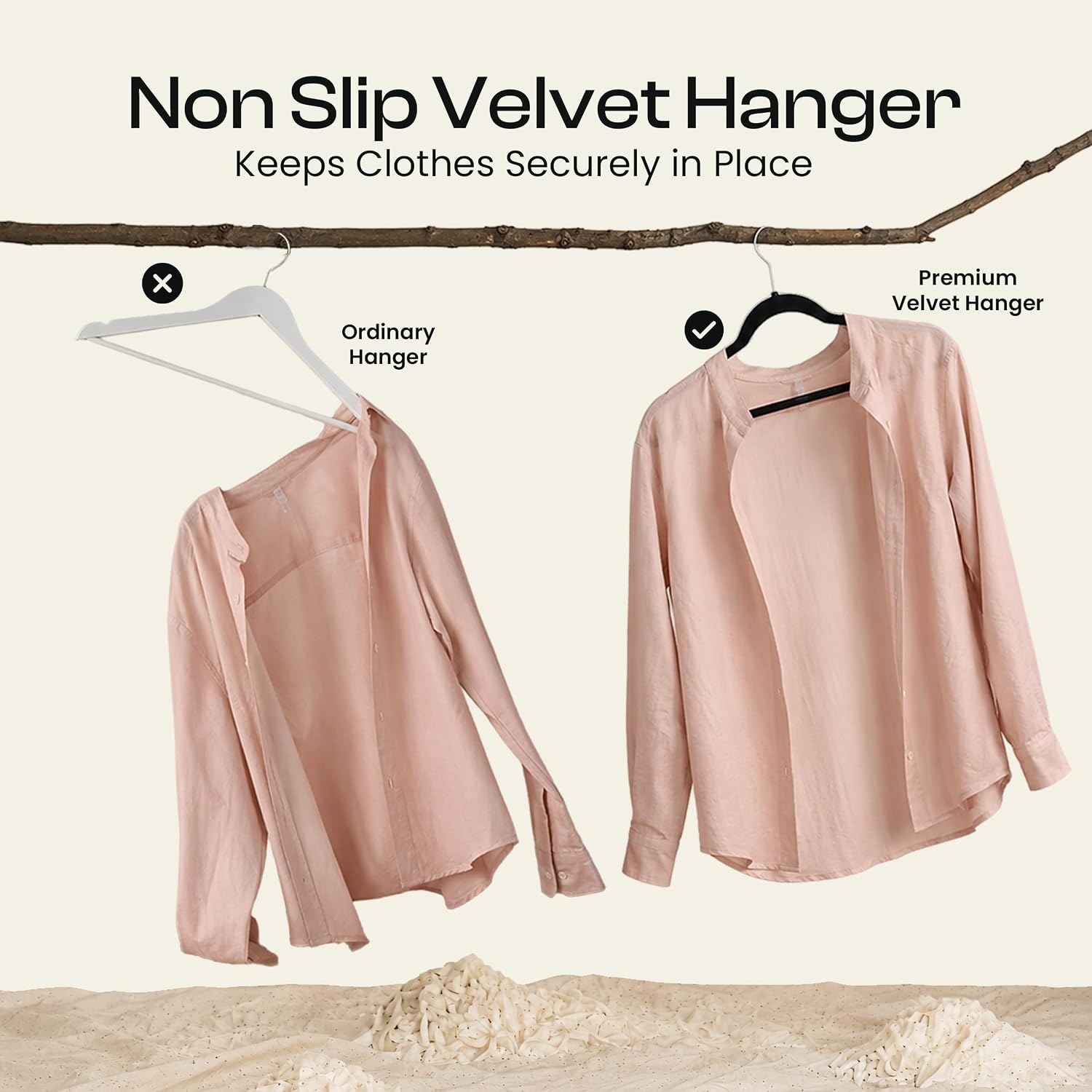 Utopia Home Velvet Hangers 50 Pack – Luxury Non-Slip Slim Hangers Black | Luxury Non-Slip Slim Pant & Coat Hangers, Strong Space-Saving Clothes Hangers With Pants Bar And 360° Swivel Hook