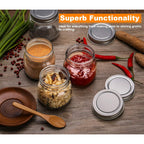 Mason Jars 8 oz 30 Pack- Small Mason Jars With Silver Lids -1/4 Quart Canning Jars| Storage Glass Jars With Lids For Jelly, Jam, Honey, Pickles - Spice Glass Jars - With 30 Chalkboard Labels