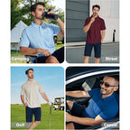 Zity 5 Pack Polo Shirts For Men With Pocket Dry Quickly Short Sleeve Athletic Outdoor Work Collared Shirts