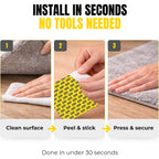 Alien Grip Rug Gripper Carpet Tape - 12pcs, 4x4 in. Anti-Slip Hardwood, Tile Floor, No Damage - Double Sided Reusable, Non Slip Corner Rug Pads - As Seen on TV