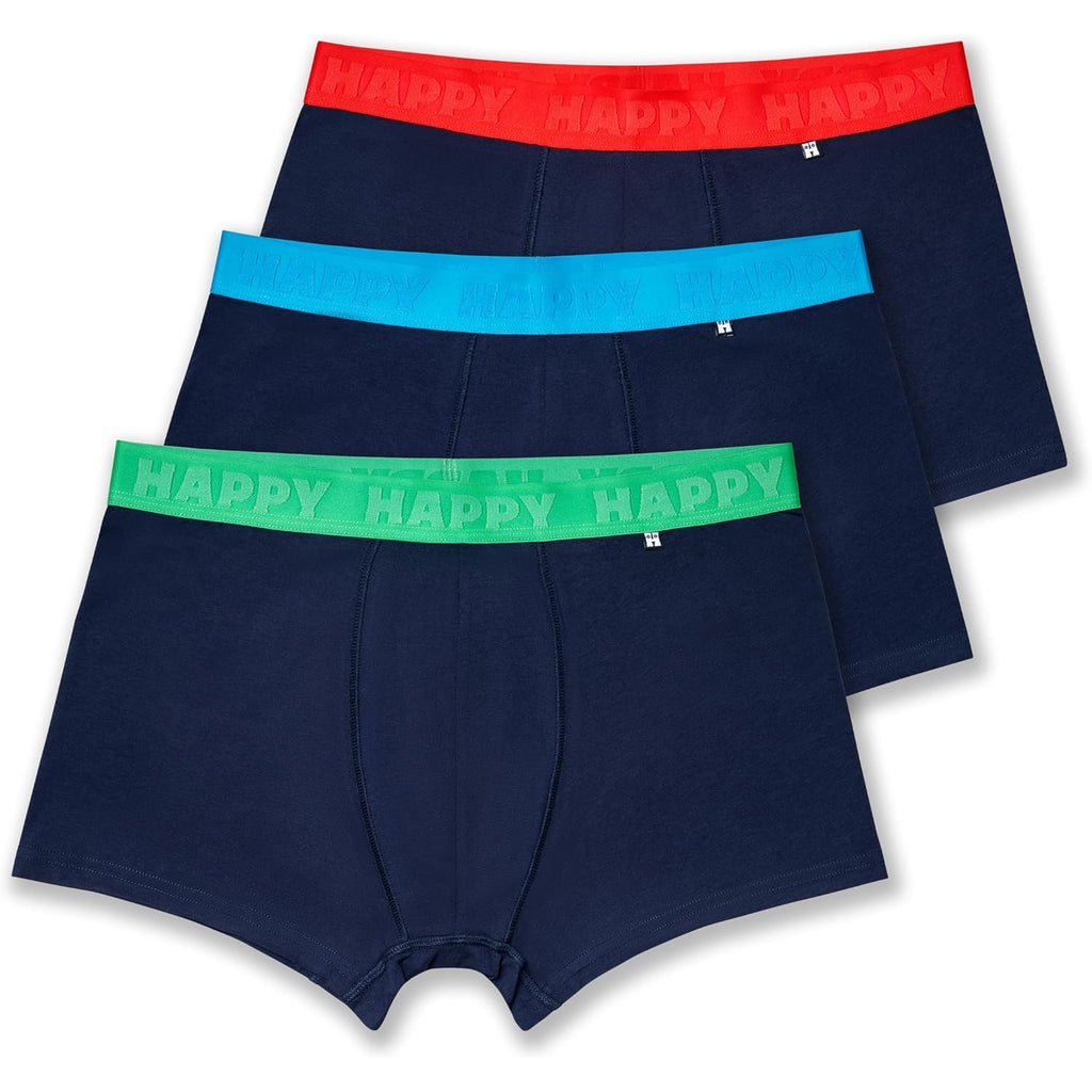 Happy Socks Men'S 3-Pack Solid Short Boxers