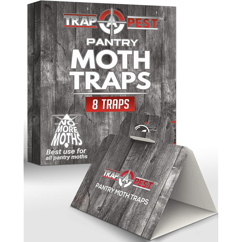 8 Pack Pantry Moth Traps- Safe And Effective For Food And Cupboard- Glue Traps With Pheromones And Anti Bacterial For Pantry Moths