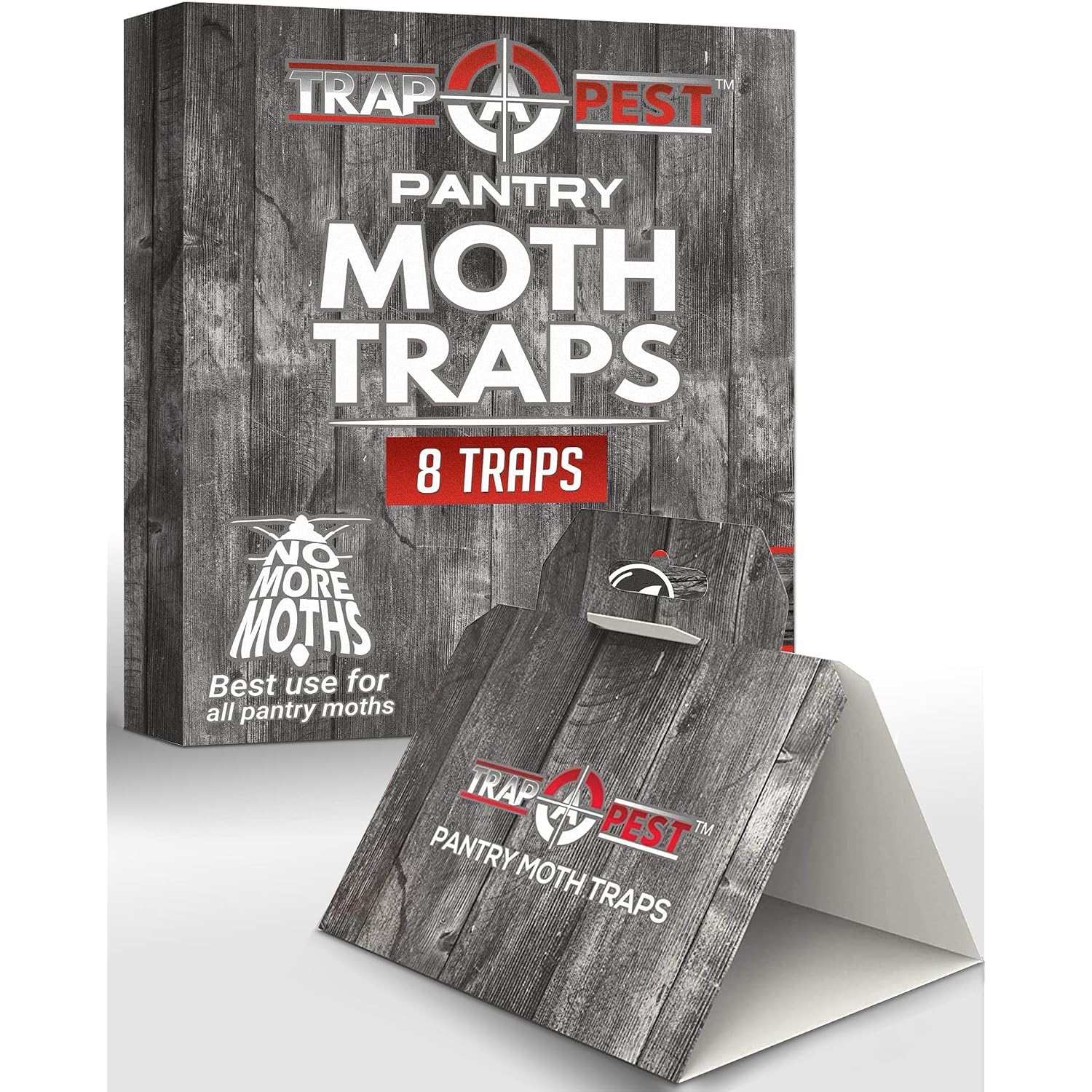8 Pack Pantry Moth Traps- Safe And Effective For Food And Cupboard- Glue Traps With Pheromones And Anti Bacterial For Pantry Moths