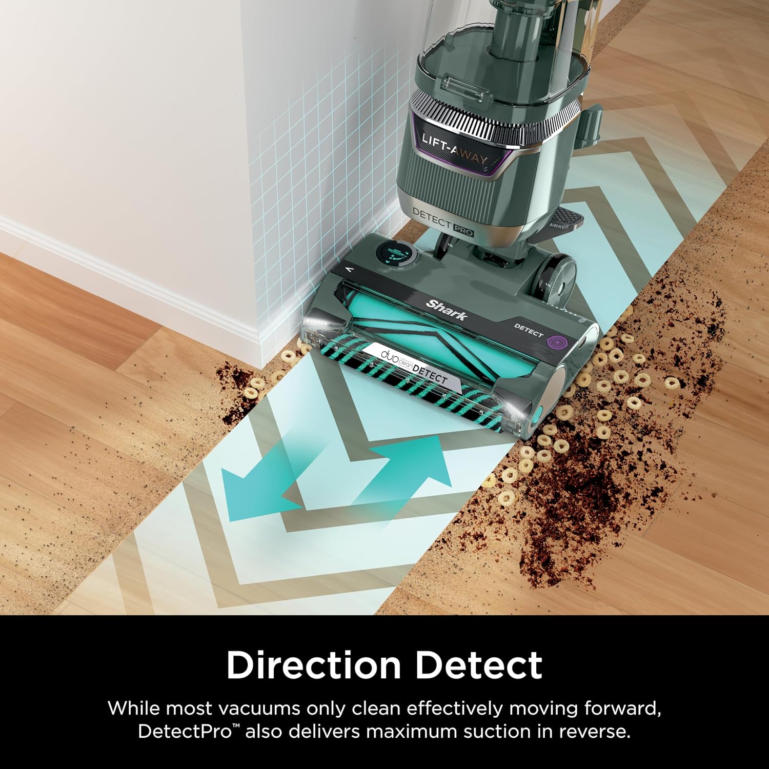 Shark Detect Pro Lift-Away Adv Bagless Upright Vacuum With Duoclean Detect, Hepa Filter, Anti-Allergen, Powerful Suction, And Odor Neutralizer Technology, Evergreen, La802