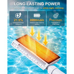 2026 Upgraded Solar Pool Fountain, Dual-Head Adjustable Spray, Extended 8000Mah Battery, 10-Color 4-Mode Led Lights, Auto Dusk Sensor & Timer, Pool Fountains For Inground/Above Ground Pools