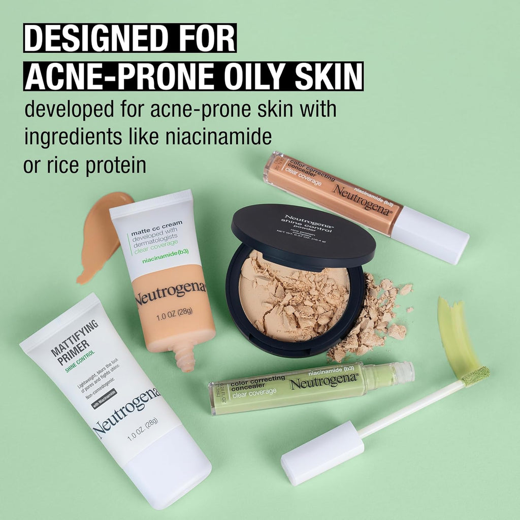 Neutrogena Mattifying Primer With Shine Control, Lightweight Pore Blurring Face Primer Blurs The Look Of Pores & Helps Reduce Shine, Matte Primer With Niacinamide, 1 Oz