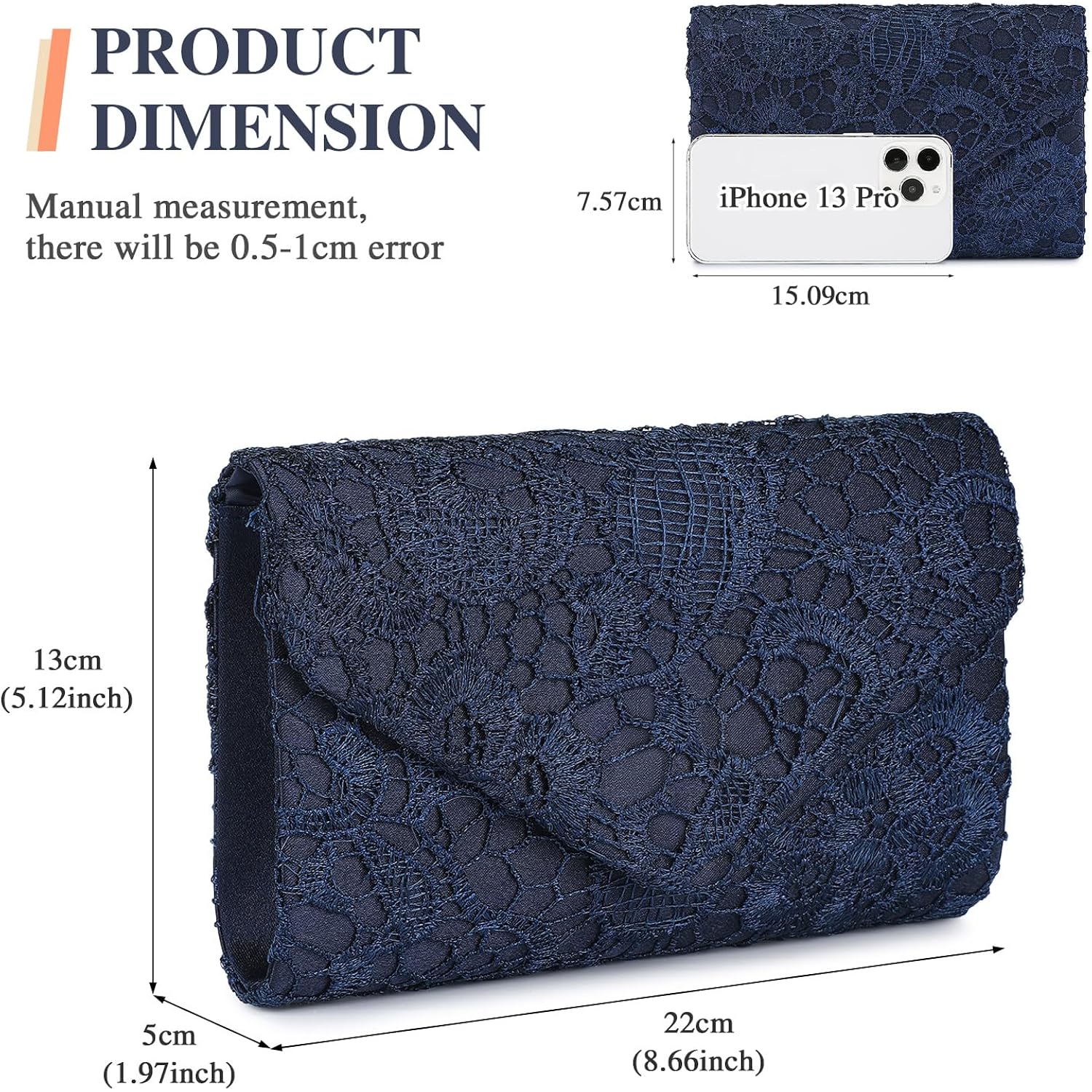 UBORSE Evening Bag Lace Clutch Purse for Women Formal Elegant Envelope Wedding Party Cocktail Crossbody Shoulder Bag