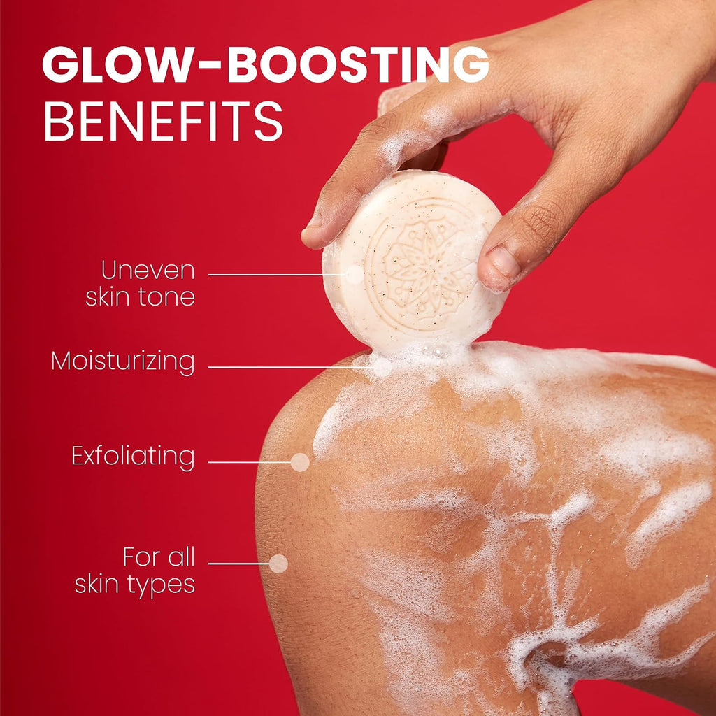 Koji White Kojic Acid Bump Eraser Body Scrub Soap For Exfoliation Butt, Elbow, Underarm With Glutathione, Coenzyme Q10, Skin Brightening For Fade Dark Spots, Fine Lines And Wrinkles, 2.82 Oz (2 Bars)