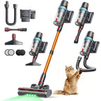 Cordless Vacuum Cleaner, 650W 55Kpa 70Mins Vacuum Cleaners For Home, Upgraded Stick Vacuum With 3.3Ft Extendable Hose, Led Touch Screen, Wall Charging Station, Auto Mode For Carpet Pet Hair Hard Floor