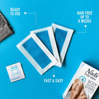 Nad's For Men Body Wax Strips - Wax Hair Removal For Men - At Home Waxing Kit With Waxing Strips + 2 Calming Oil Wipes, 20 Count (Pack of 1)