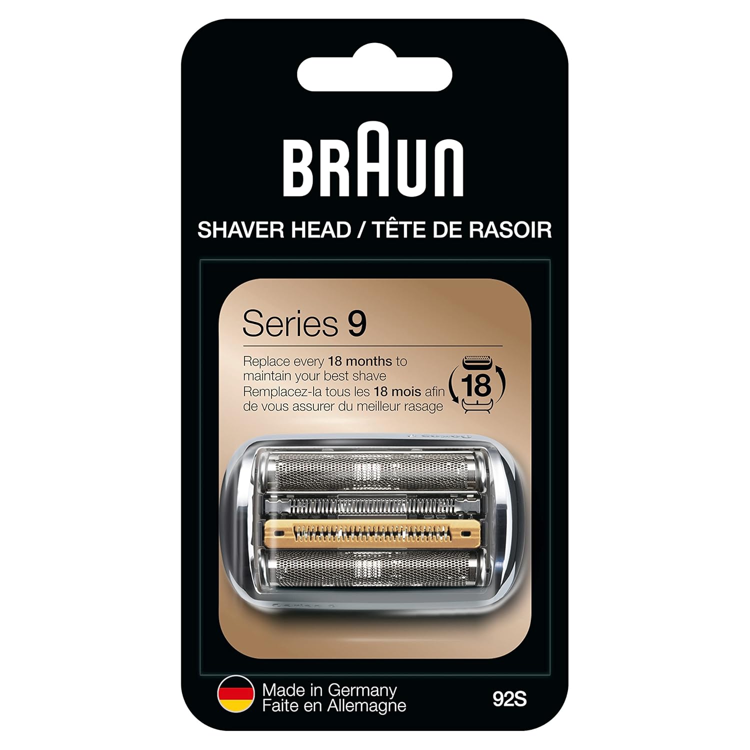Series 9 Men's Electric Shaver Head ORIGINAL Replacement Blade, Silver 92S
