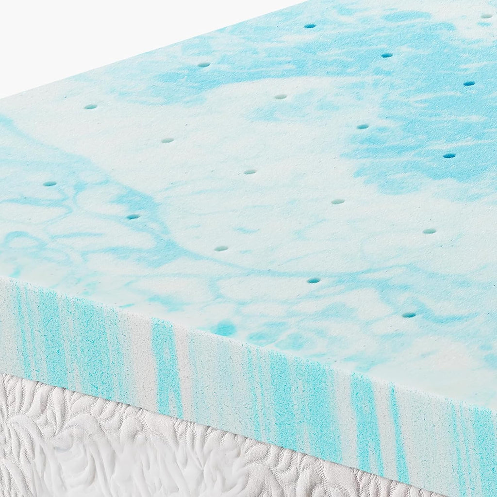 OLIXIS Gel Memory Foam Mattress Topper, Queen 3 Inch, Cooling Gel Infused Soft Comfy Breathable, Pressure-Relieving, CertiPUR-US Certified