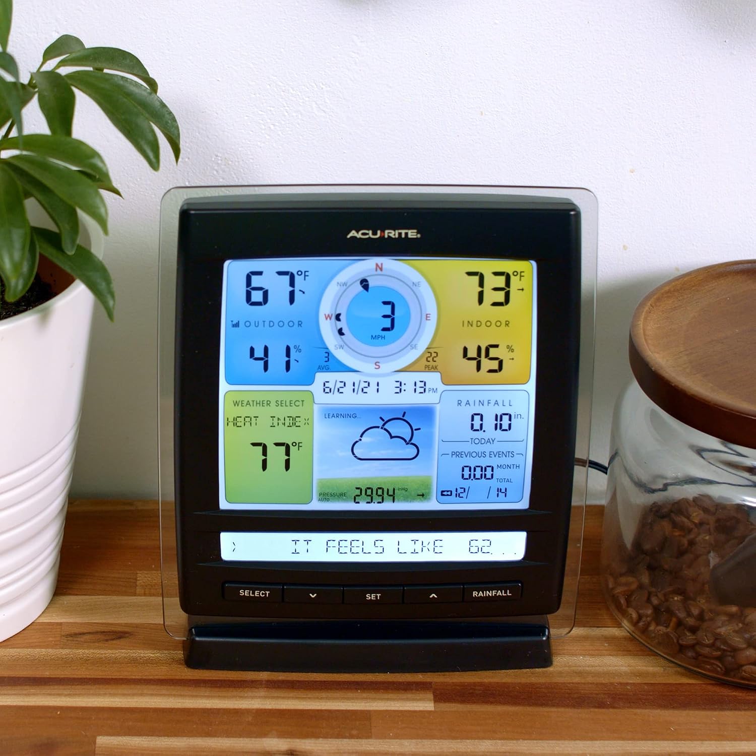 Acurite Iris (5-In-1) Indoor/Outdoor Wireless Weather Station For Indoor And Outdoor Temperature And Humidity, Wind Speed And Direction, And Rainfall With Digital Display (01512M)