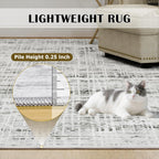 8x10 Area Rugs Washable Rug: Anti-Skid Abstract Modern Living Room Rug Soft Thin Carpets Indoor Floor Non-Shedding Carpet for Bedroom Dining Farmhouse Nursery Home Office (White Gray, 8'x10')