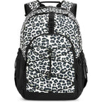 Snow Leopard Backpack For Teen Girls, Travel School Backpack For Girls Middle School Large Bookbag 18 Inch, Black