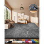 Ophanie Area Rugs for Living Room Bedroom, Washable Non-Slip Fluffy Soft Grey Shag Carpet, Indoor Floor Gray 4x6 Fuzzy Shaggy Living Room Plush Rug for Kids Home Dorm Decor Aesthetic