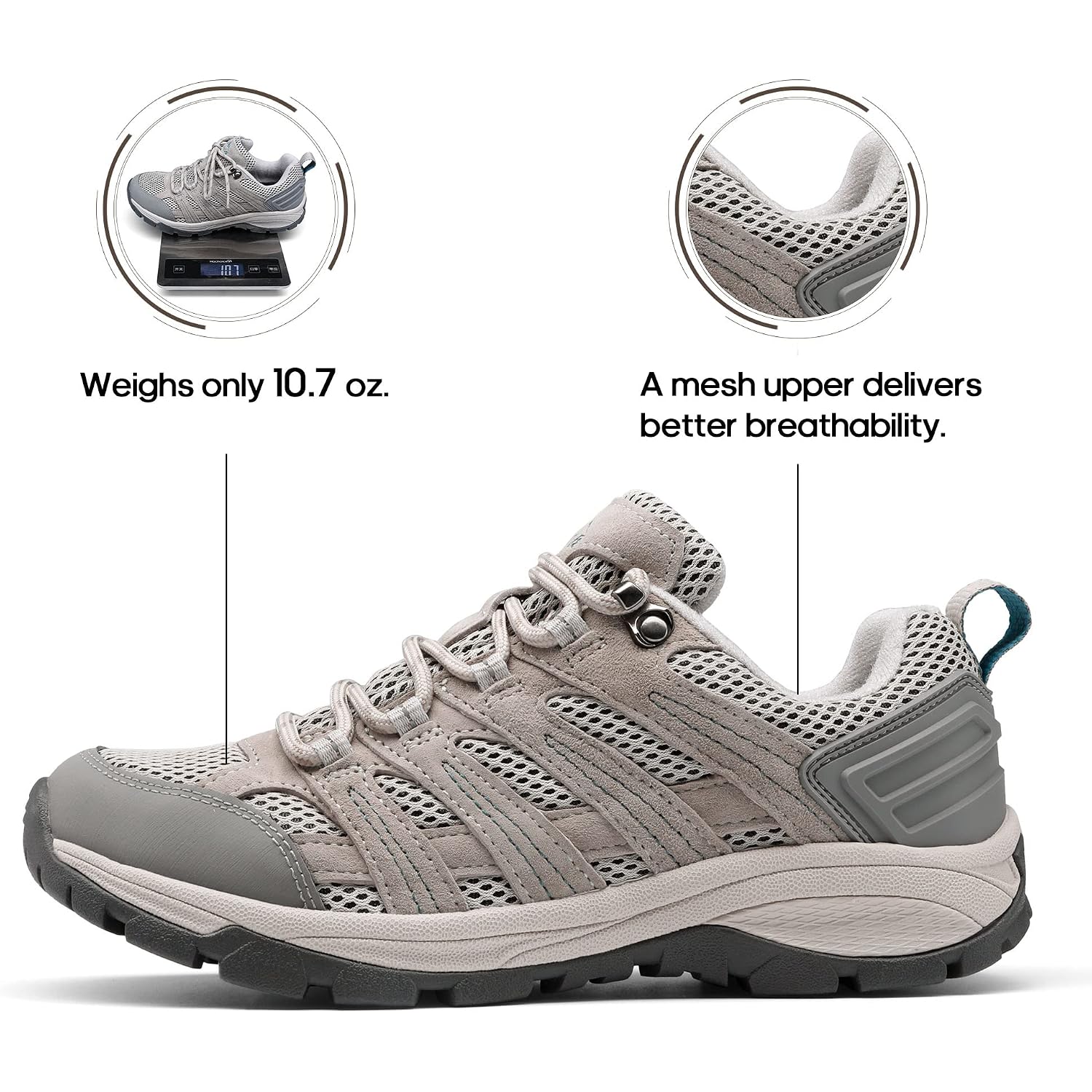 Nortiv 8 Women'S Hiking Shoes Lightweight Breathable Mesh Walking Sneakers Outdoor Work Shoes Wander