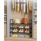 Kitsure Shoe Rack - 3-Tier Shoe Organizer, Shoe Rack For Closet, Entryway, Bedroom, Easy- Assembly Storage Shelf With Side Handles, 27.6" Wide - 3 Tiers, Black