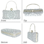MAIRLOM Rhinestone Clutch Purses for Women Evening Wedding Formal - Pearl Clasp Handbag Crystal Gemstone Bag for Party Prom