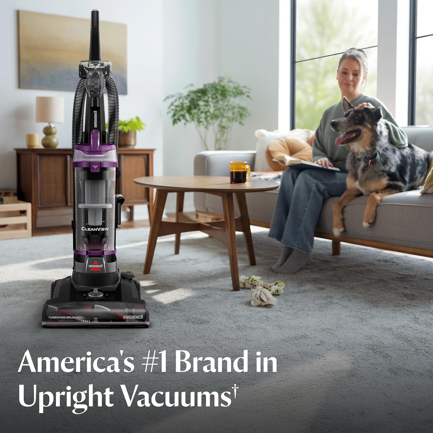 Bissell Cleanview Upright Vacuum With Pet Hair Brush Roll, Powerful Suction, Pet Hair Tools, Large Dirt Container, 4438