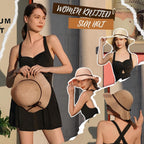 Sun Beach Hats for Women, Summer UPF 50+ UV Sun Protection Wide Brim Woven Hat Foldable Packable Knitted Cap