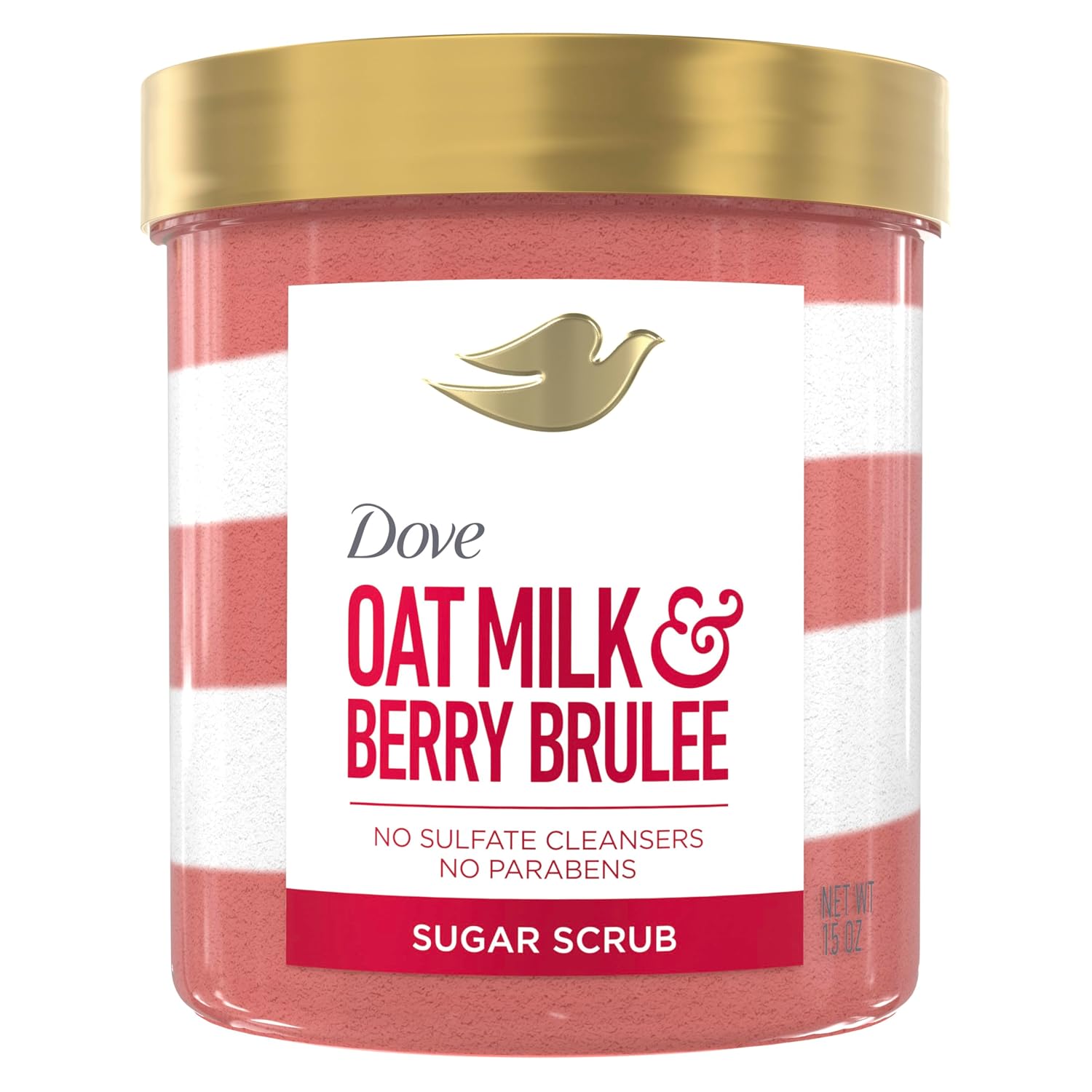 Dove Sugar Body Scrub Oat Milk & Berry Brulee For Women For Exfoliated & Hydrated Skin 15 Oz