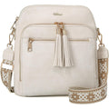 Women'S Leather Crossbody Bags Anti Theft Purses Rfid Blocking Handbags Trendy Travel Adjustable Strap Tassel