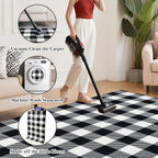 Area Rug, 2’4’’ x 3’7’’ Black and White Checkered Rug Plaid Outdoor Rugs, Soft Machine Washable Cotton Woven Welcome Mat Area Rugs for Home Decor, Bedroom, Doormat, Balcony, Porch, Patio