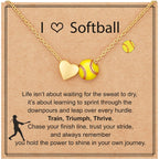 Softball/Soccer/Volleyball/Basketball Necklace for Girls Women, Sports Accessories Jewelry Gift for Lovers 16+3 Inches