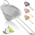 Zulay Kitchen 304 Stainless Steel Fine Mesh Strainer 3.35 In - Strainers Fine Mesh, Tea Strainers For Loose Tea - Perfect For Tea, Cocktails, Juicing, Drinks, Liquids, Matcha, Coffee & More