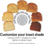 Proctor Silex 2-Slice Toaster with Extra Wide Slots for Bagels, Cool-Touch Walls, Shade Selector, Toast Boost, Auto Shut-off and Cancel Button, Black (22305)