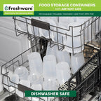 Freshware Food Storage Containers [50 Set] 8 Oz Plastic Deli Containers With Lids, Slime, Soup, Meal Prep Containers | Bpa Free | Stackable | Leakproof | Microwave/Dishwasher/Freezer Safe