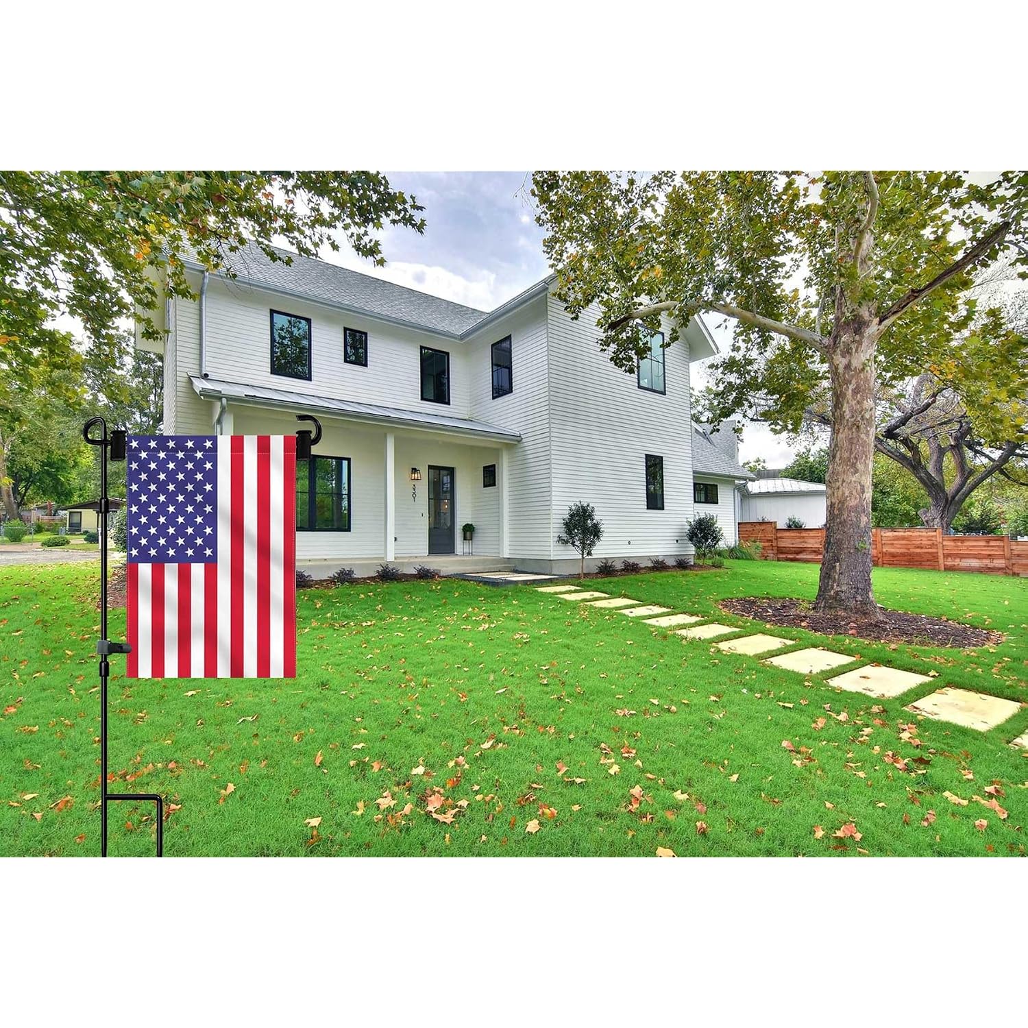 Garden Flag Stand-Holder-Pole With Flag Stopper And Clip Waterproof Powder-Coated Paint For House Flags,Decorative Yard Seasonal Flags