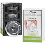 MFacoy 4-Pack of Fermentation Glass Weights with Easy Grip Handle for Great Wide Mouth Canning Mason Jars, Pickling Sourkrout Kraut Glass Weight Fermentation Kit with Easy Grip Handle, Dishwasher Safe