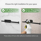Paper Towel Holder, Self Adhesive Or Screw Mounting, Black Wall Mount Sus304 Stainless Steel Paper Towel Holder Under Cabinet For Kitchen, Counter, Cabinet, Bathroom