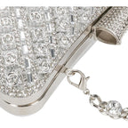 Women Sparkly Rhinestone Clutch With Chains, Glitter Evening Handbag Purse Shoulder Bag For Wedding Party Prom