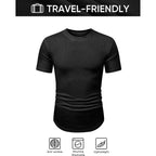 Jmierr Mens Short Sleeve T Shirt Summer Muscle Slim Fitted Crewneck Longline Tees Shirts For Gym Workout
