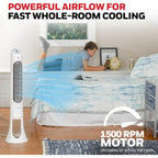 Honeywell Quietset Whole Room Oscillating Tower Fan With Remote, White, Hyf260