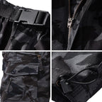 Men'S Cargo Shorts 3/4 Relaxed Fit Mens Running Shorts 7 Pockets Elastic Waist Cotton Hiking Shorts