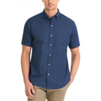 Van Heusen Mens Wrinkle Free Short Sleeve Button Down Check Shirt